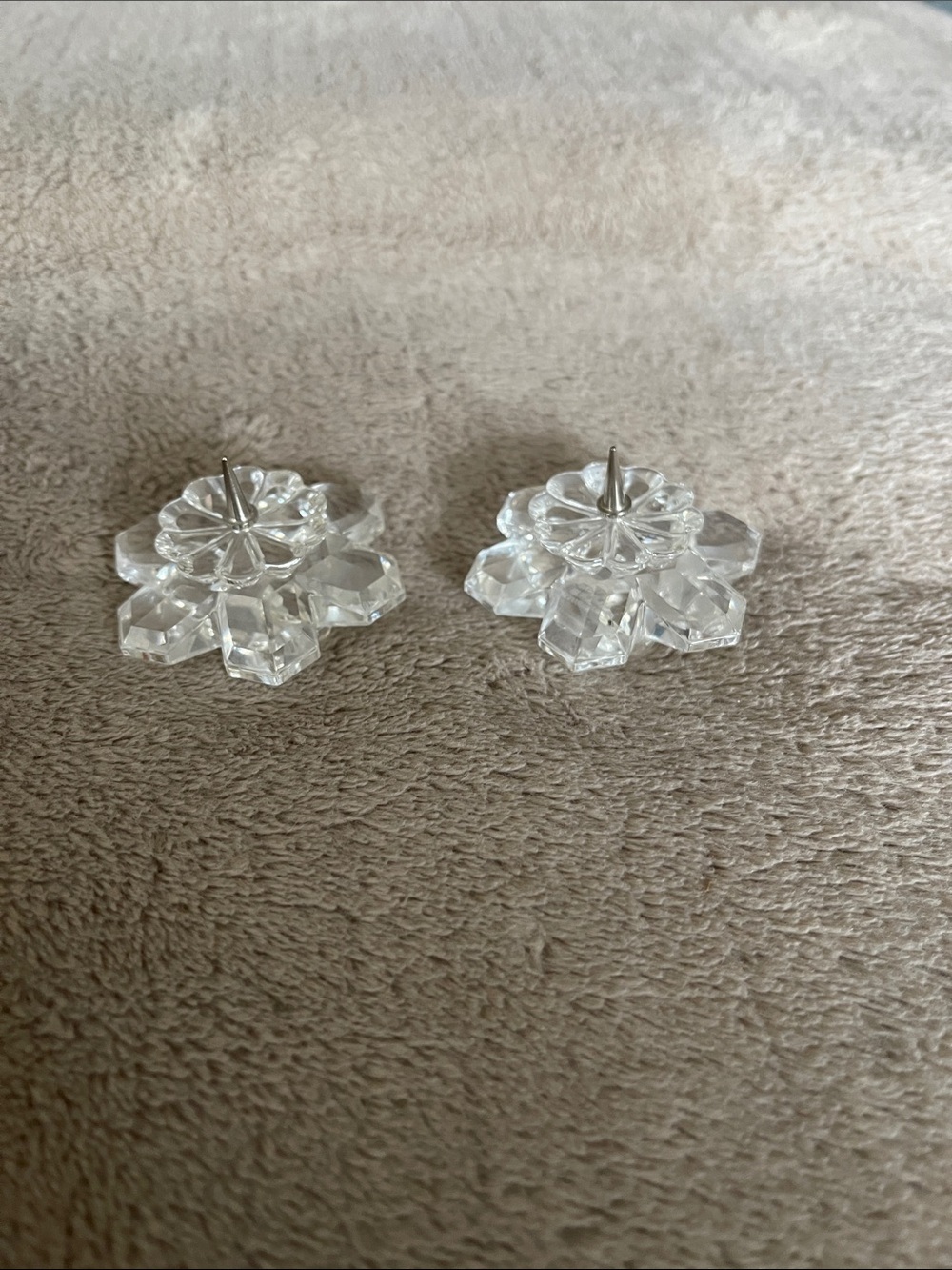 Swarovski Vintage Crystal Snowflake Candle Holders
